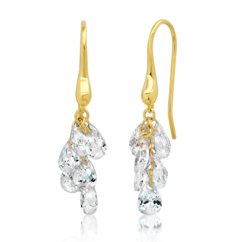 Clustered Floating CZ Stones on French Wire sold by Ruumur