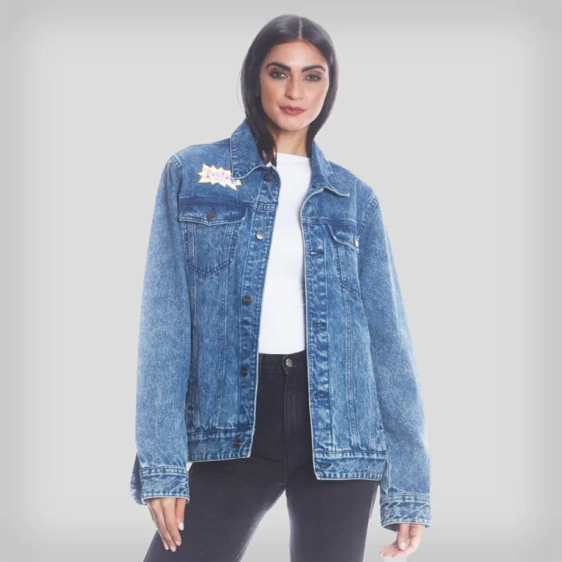 Members Only Women's Chucky Placement Denim Oversized Jacket sold by Ruumur