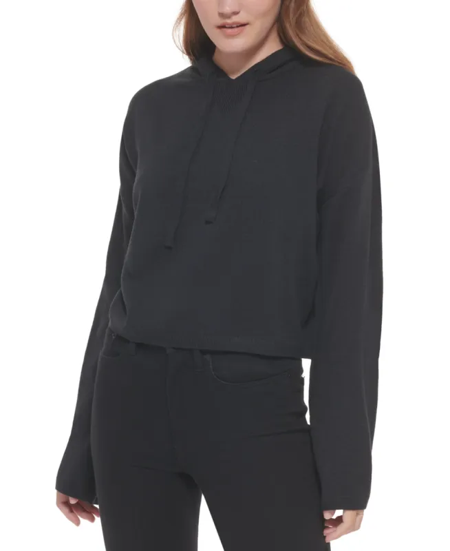 Calvin Klein Women's Hooded Bell Sleeve Top Black Size Medium sold by Ruumur