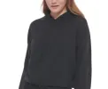 Calvin Klein Women's Hooded Bell Sleeve Top Black Size Medium sold by Ruumur