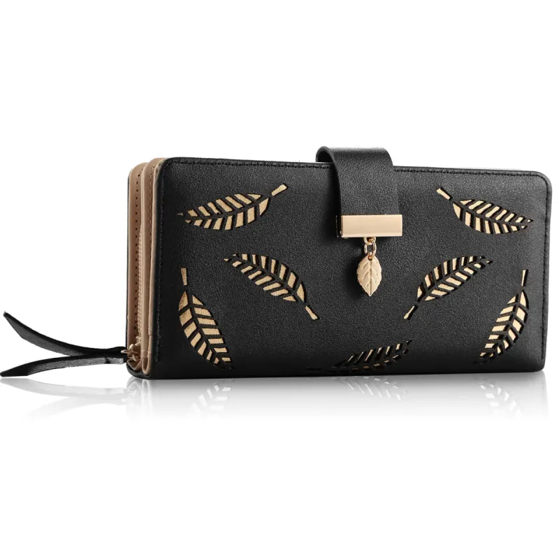 Women Wallet PU Leather Lady Long Purse Phone Clutch Case Credit Card Holder 11 Card Slots 1ID Window 5 Money Pouch sold by Ruumur
