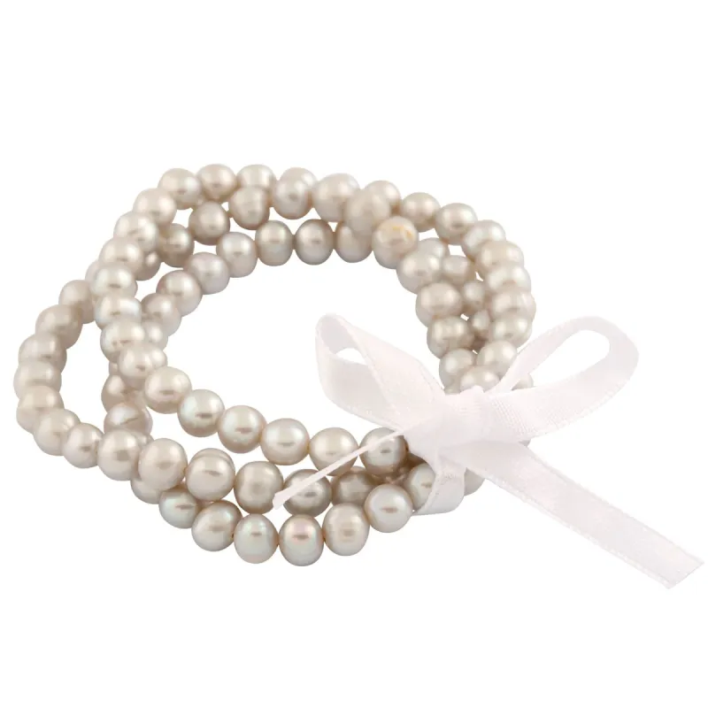 Splendid Pearls Set Of 3 Gray Elastic Bracelets sold by Ruumur