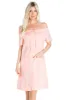 Women's Guayabera Dress Sexy Off Shoulder Linen Blend Button Down sold by Ruumur