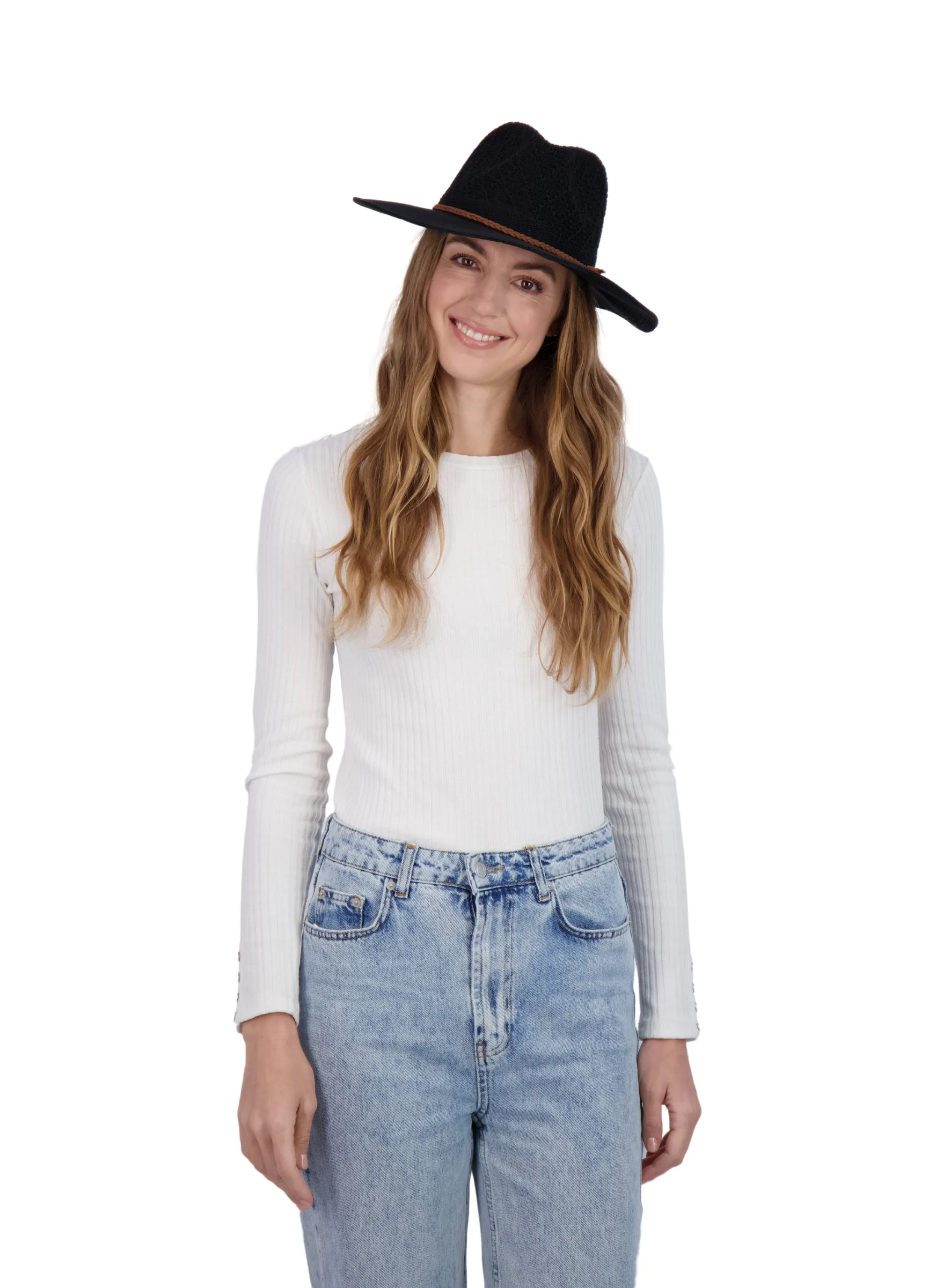 Tahari Women's Packable Diamond Patterned Fabric Panama Hat sold by Ruumur product image thumbnail 3