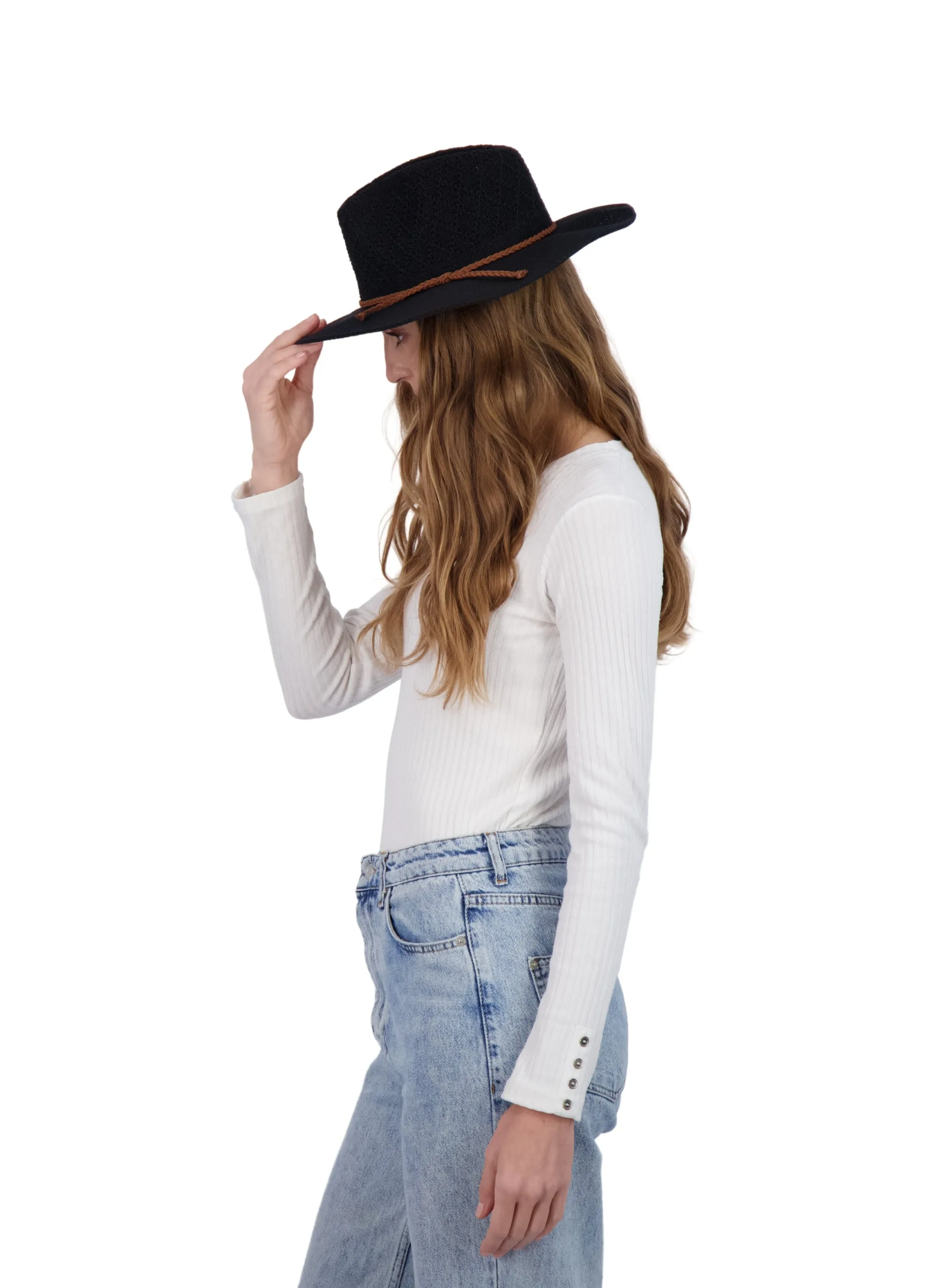Tahari Women's Packable Diamond Patterned Fabric Panama Hat sold by Ruumur product image thumbnail 4