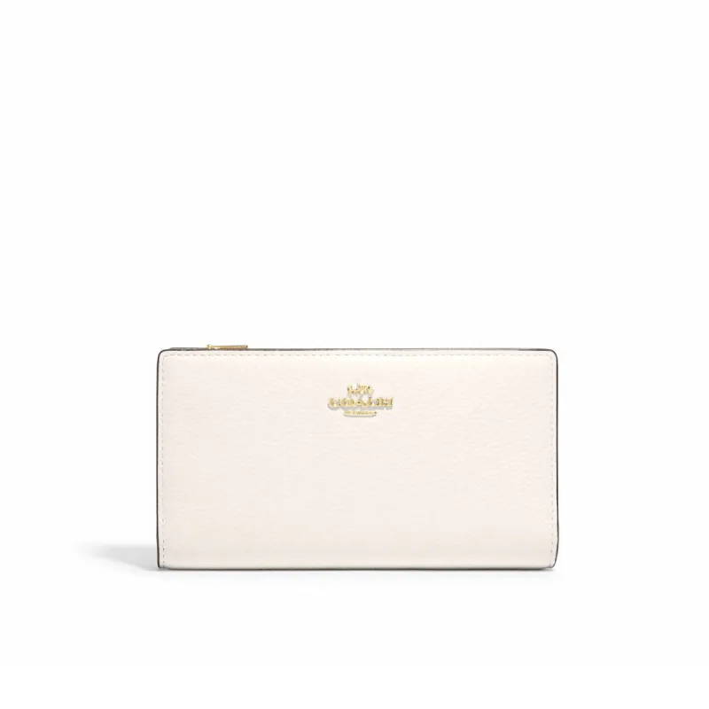 Coach Slim Zip Wallet With Floral Cluster Print Interior sold by Ruumur