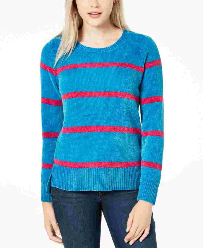 Maison Jules Women's Striped Chenille Sweater Blue Size Small sold by Ruumur