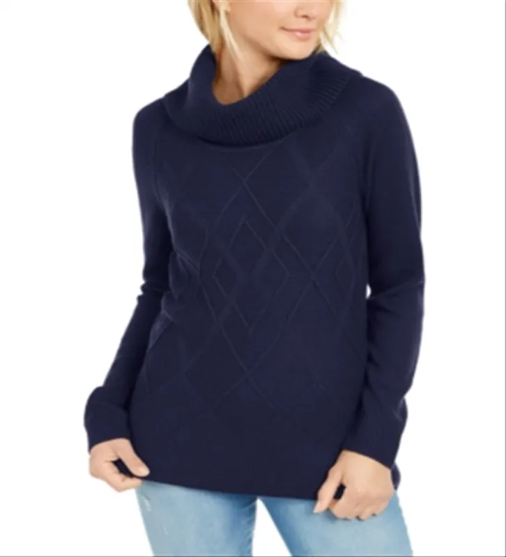 Tommy Hilfiger Women's Cable Knit Sweater Blue Size Large sold by Ruumur