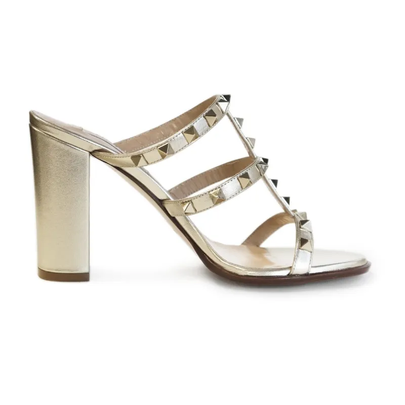Valentino Rockstud Metallic Calfskin Leather Sandal 90 mm sold by Ruumur