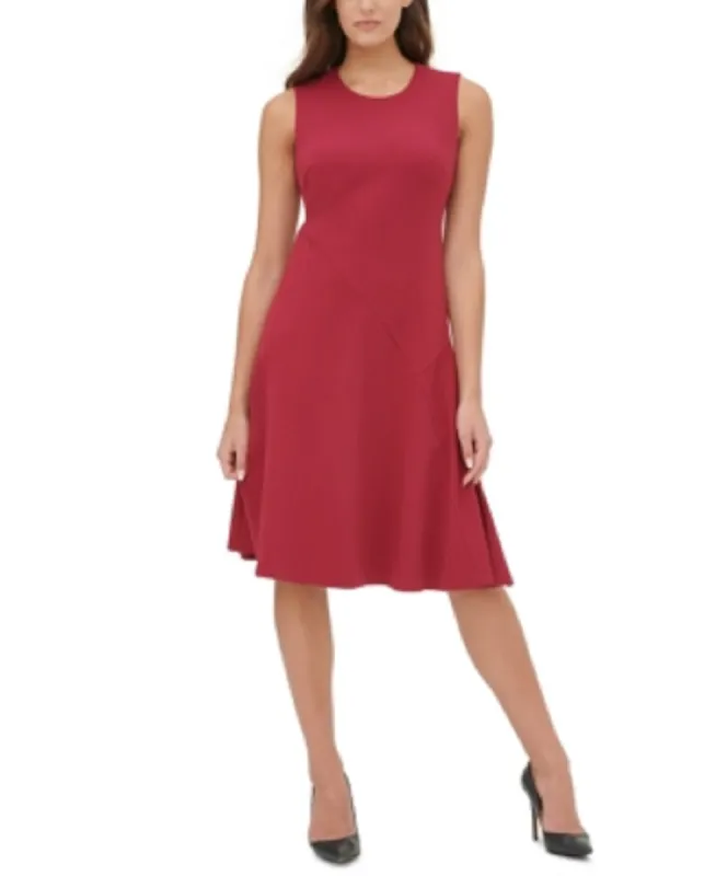 Tommy Hilfiger Women's Sleeveless Jewel Neck Shift Dress Red Size 12 sold by Ruumur