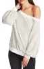 1.STATE Women's Off Shoulder Sparkle Eyelash Sweatshirt White sold by Ruumur