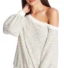 1.STATE Women's Off Shoulder Sparkle Eyelash Sweatshirt White sold by Ruumur