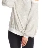 1.STATE Women's Off Shoulder Sparkle Eyelash Sweatshirt White sold by Ruumur