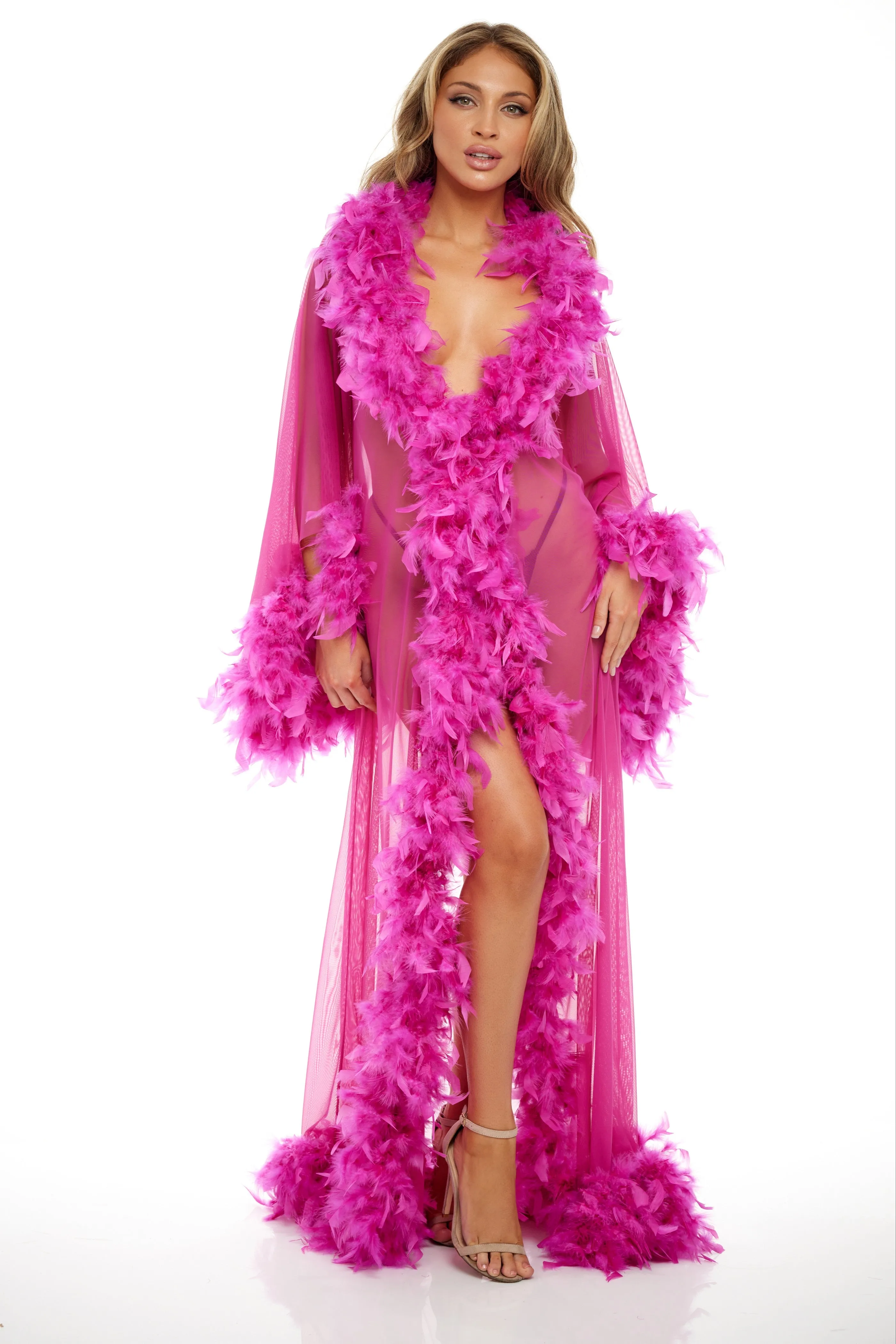 Oh La La Cheri ABBY FEATHER LONG ROBE sold by Ruumur product image thumbnail 4