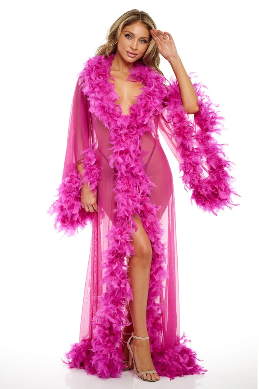 Oh La La Cheri ABBY FEATHER LONG ROBE sold by Ruumur