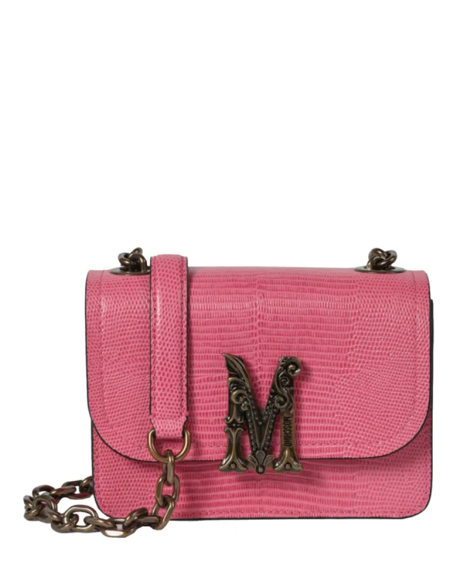 Moschino Logo Plaque Chain-Link Crossbody Bag sold by Ruumur