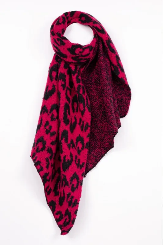tom & eva Oversize Leaopard Print Scarf With Pointed Ends sold by Ruumur