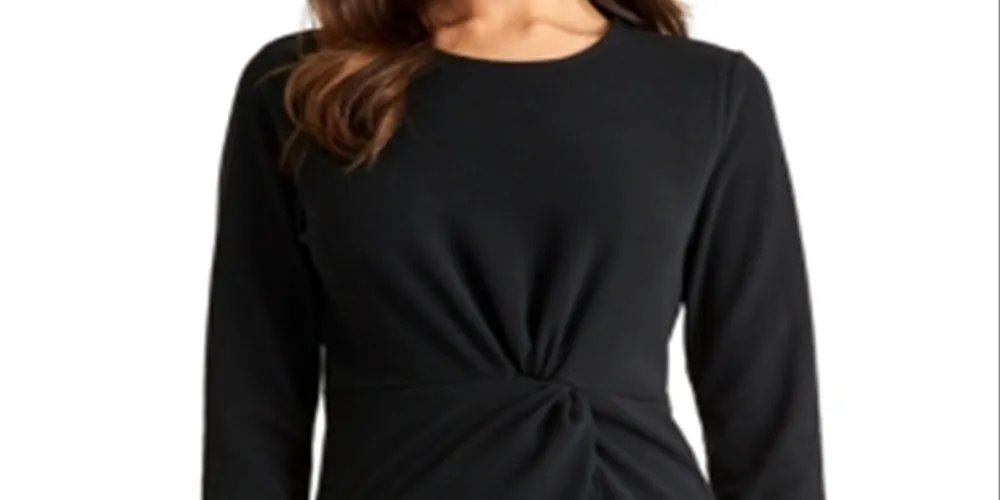 Rachel Roy Women's Knot Front Long Sleeve Jewel Neck Top Black Size Small sold by Ruumur product image thumbnail 2