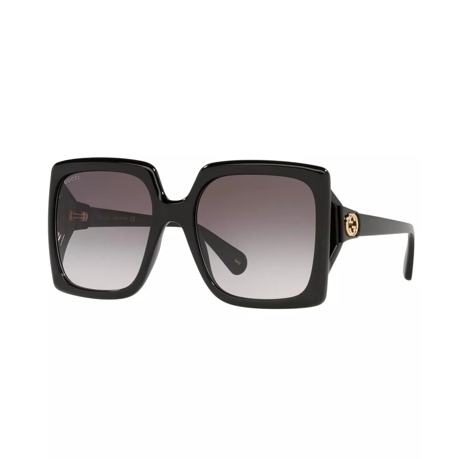 Gucci Oversized Square Sunglasses Black/Grey Gradient 60mm sold by Ruumur