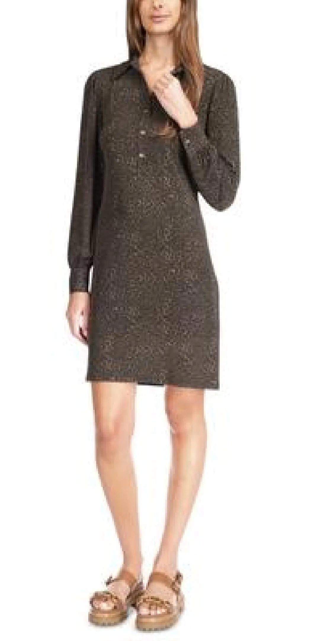 Michael Kors Women's Long Sleeve Mini Shirtdress Green Size Small sold by Ruumur