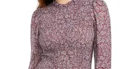 Q & A Women's Smocked Printed Top Purple Size Large sold by Ruumur