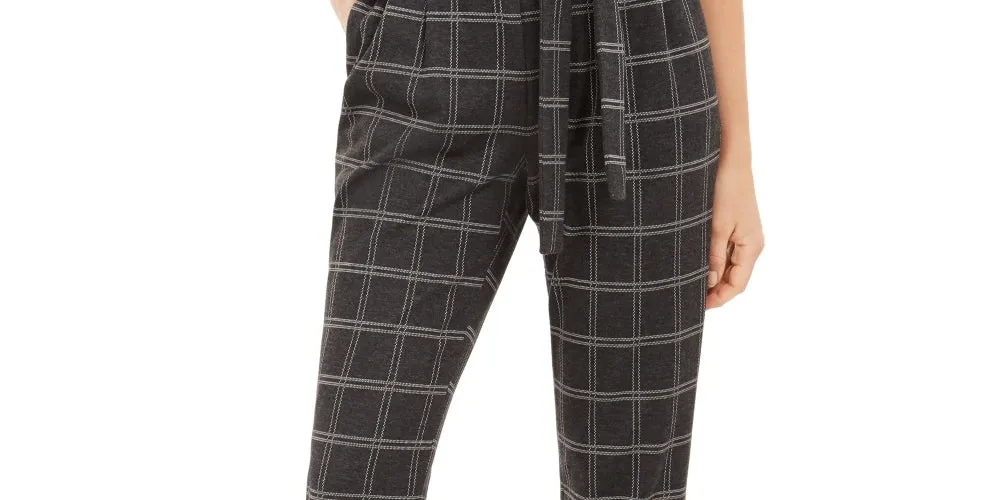 Calvin Klein Women's Plaid Tie Waist Slim Fit Pants Black Size 6 sold by Ruumur product image thumbnail 2