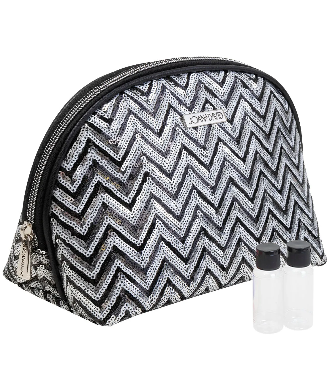 Joan & David Sequined Chevron Patterned Dome Cosmetic Bag sold by Ruumur product image thumbnail 5