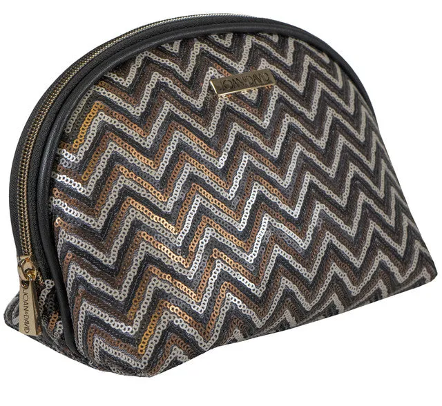 Joan & David Sequined Chevron Patterned Dome Cosmetic Bag sold by Ruumur product image thumbnail 3
