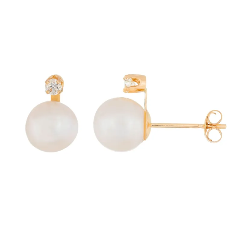 Splendid Pearls 14K Yellow Gold Diamond Earrings RB-76WY sold by Ruumur