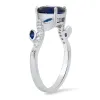 Sterling Silver Sapphire CZ Floral Ring sold by Ruumur