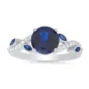 Sterling Silver Sapphire CZ Floral Ring sold by Ruumur