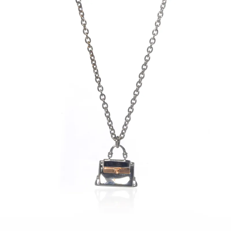 Salvatore Ferragamo Charms Sterling Silver And Gold Plated Pendant Necklace 705112 sold by Ruumur