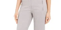 Calvin Klein Women's Zipper Pocket Cropped Twill Pants Grey Size 12 sold by Ruumur
