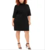 Anne Klein Women's Wool Blend Mock Neck Cocktail Dress Black Size 1X sold by Ruumur