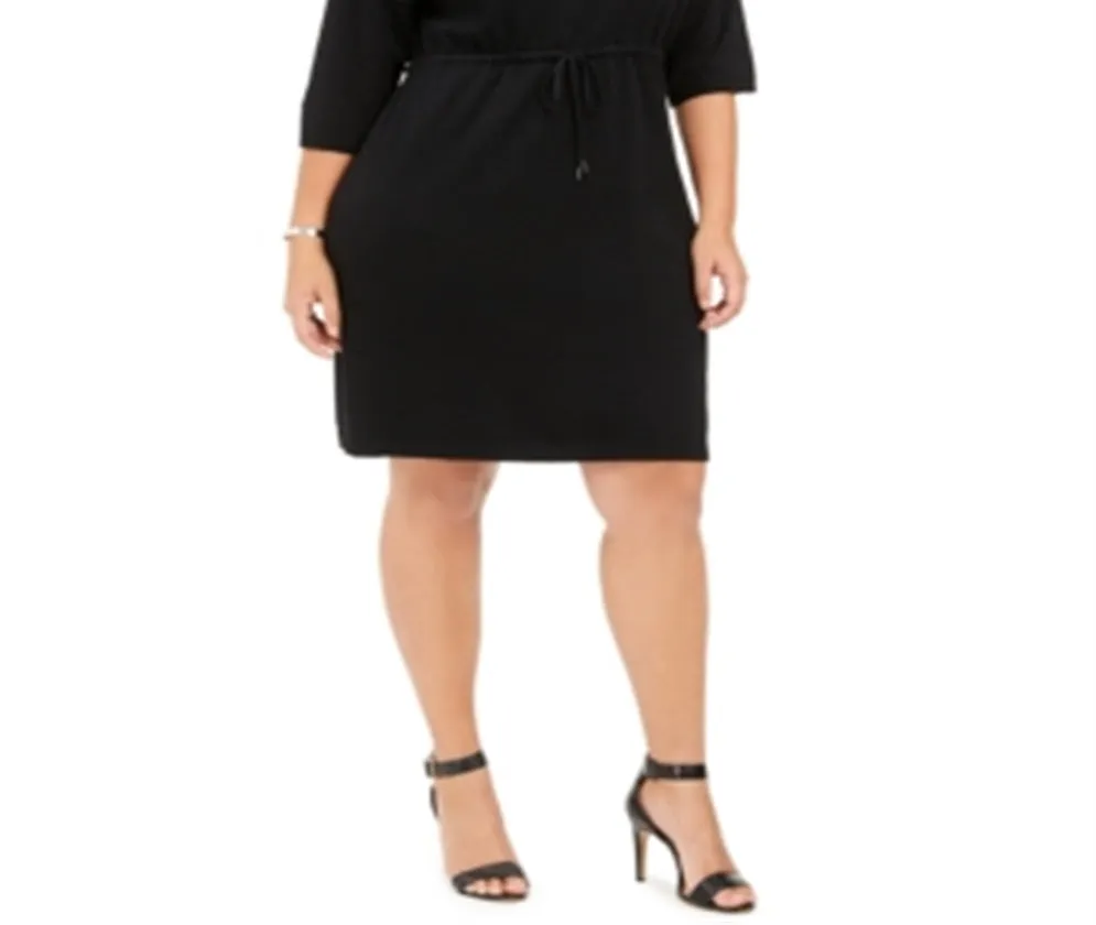 Anne Klein Women's Wool Blend Mock Neck Cocktail Dress Black Size 1X sold by Ruumur product image thumbnail 3
