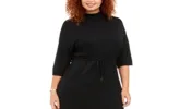 Anne Klein Women's Wool Blend Mock Neck Cocktail Dress Black Size 1X sold by Ruumur
