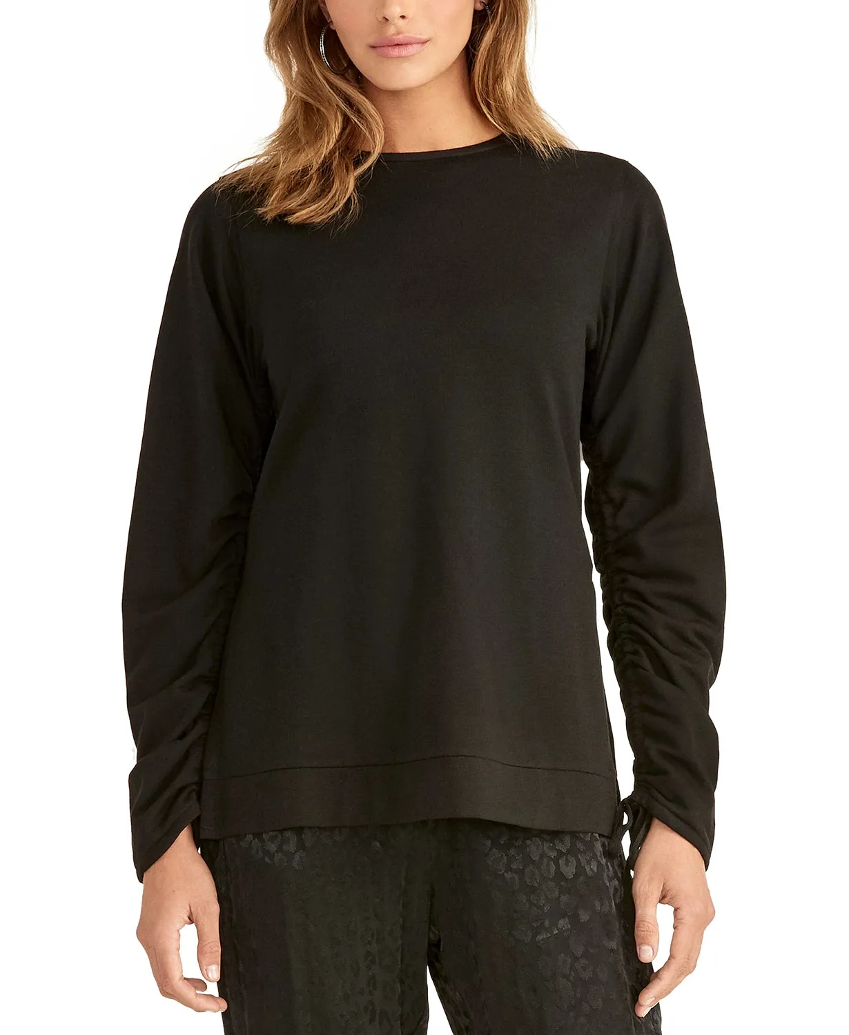 Rachel Roy Women's Ruched Sweatshirt Black Size Medium sold by Ruumur