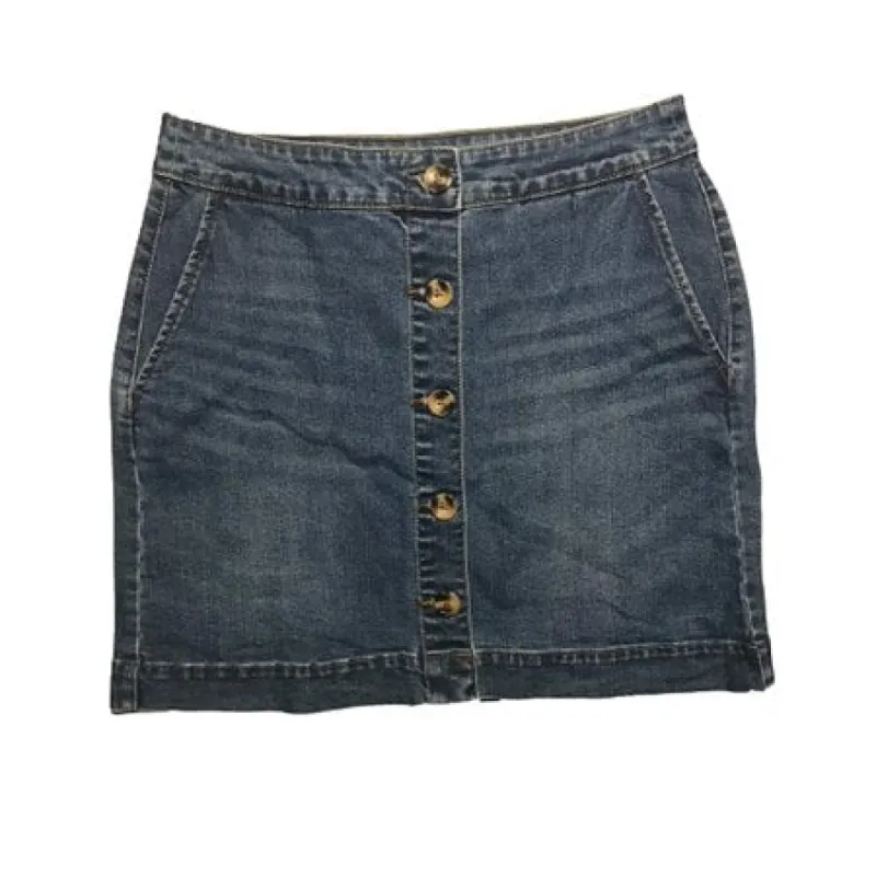 Maison Jules Women's Button Denim Skirt Blue Size 12 sold by Ruumur
