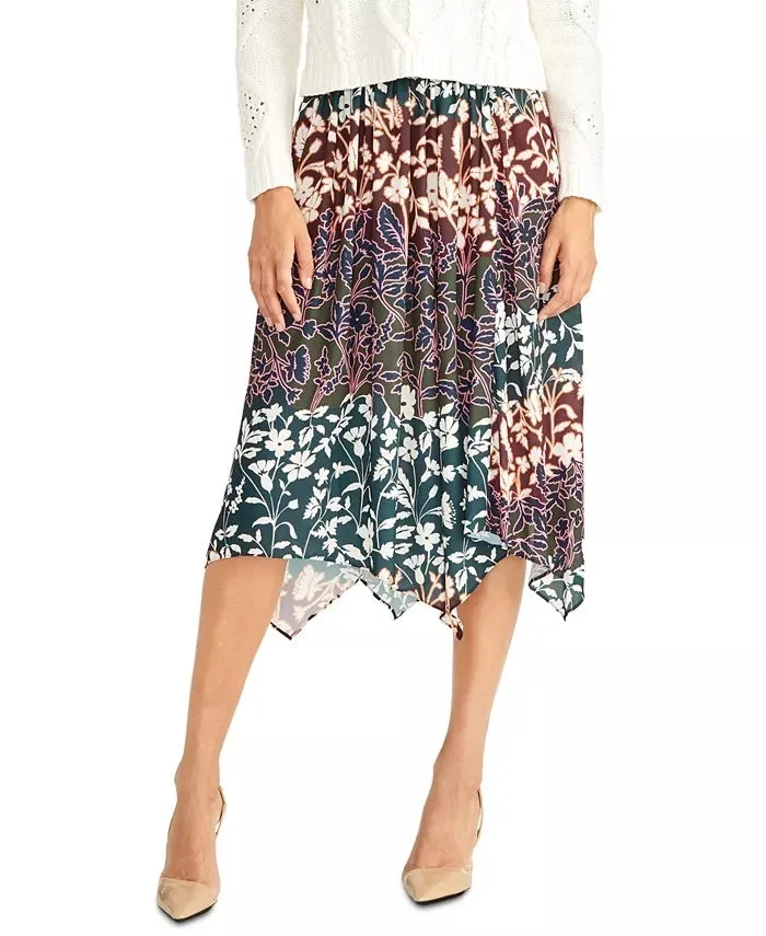 Rachel Roy Women's Printed Pleated Eden Skirt Pink Size XX-Large sold by Ruumur