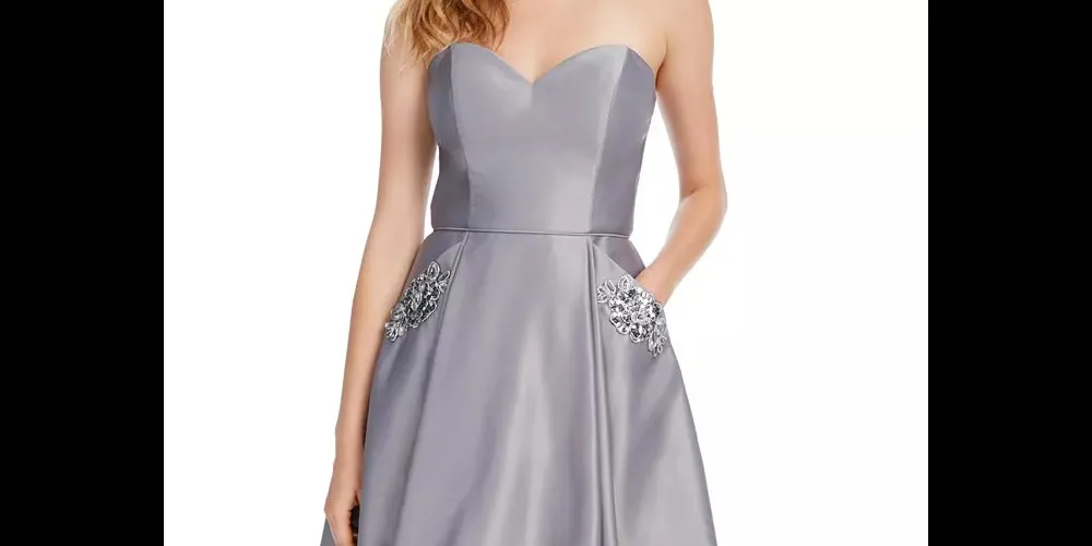 Blondie Nites Women's Sleeveless Sweetheart Neckline Short Fit + Flare Formal Dress Silver Size 5 sold by Ruumur product image thumbnail 2