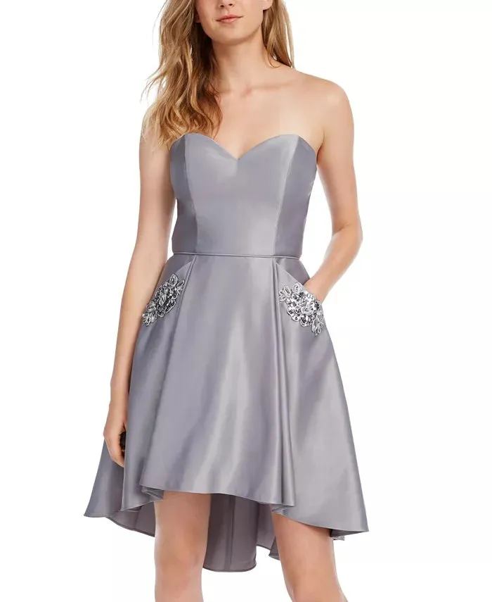 Blondie Nites Women's Sleeveless Sweetheart Neckline Short Fit + Flare Formal Dress Silver Size 5 sold by Ruumur