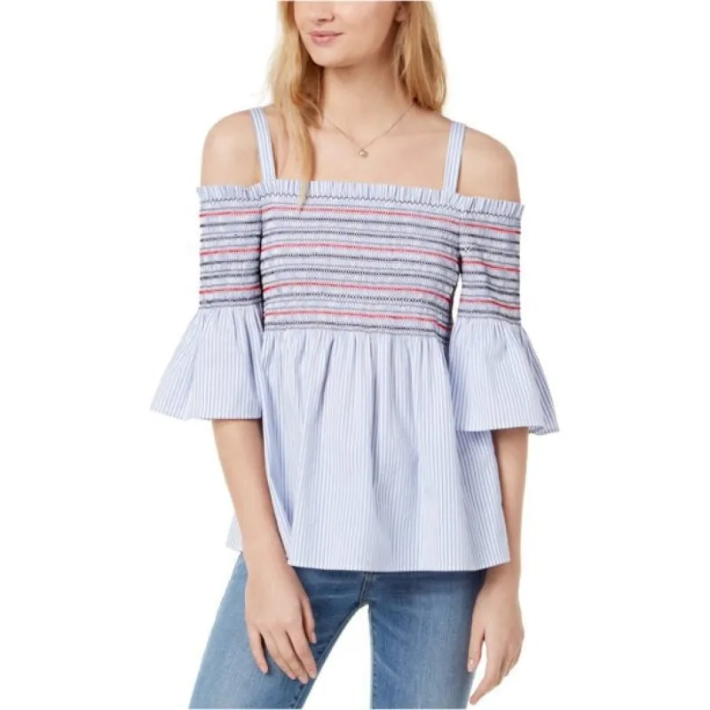Maison Jules Women's Off The Shoulder Top Blue Size Medium sold by Ruumur
