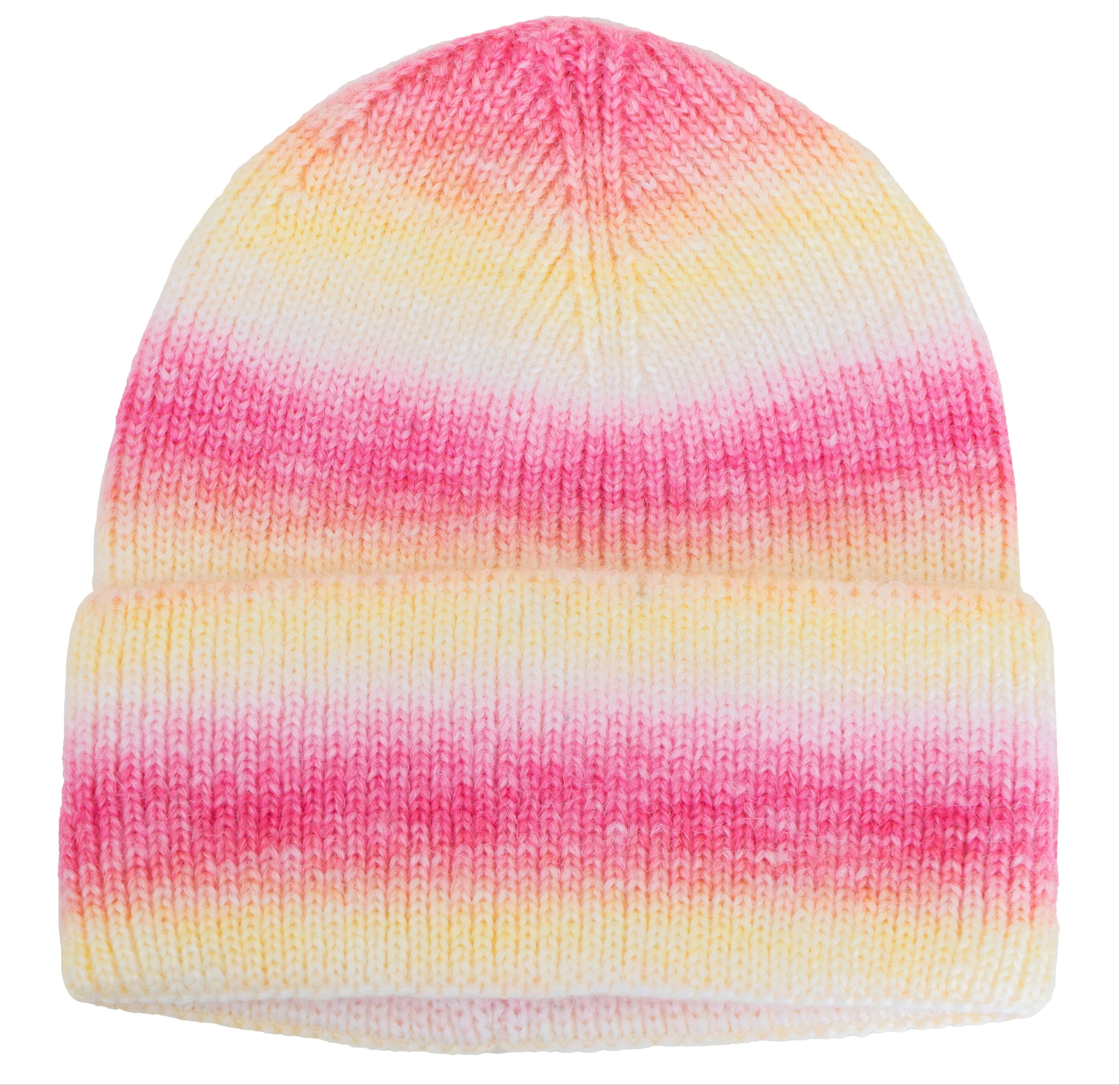 Rebecca and Rifka Striped Knitted Gradient Beanie(BW-114-YLPK) sold by Ruumur product image thumbnail 2