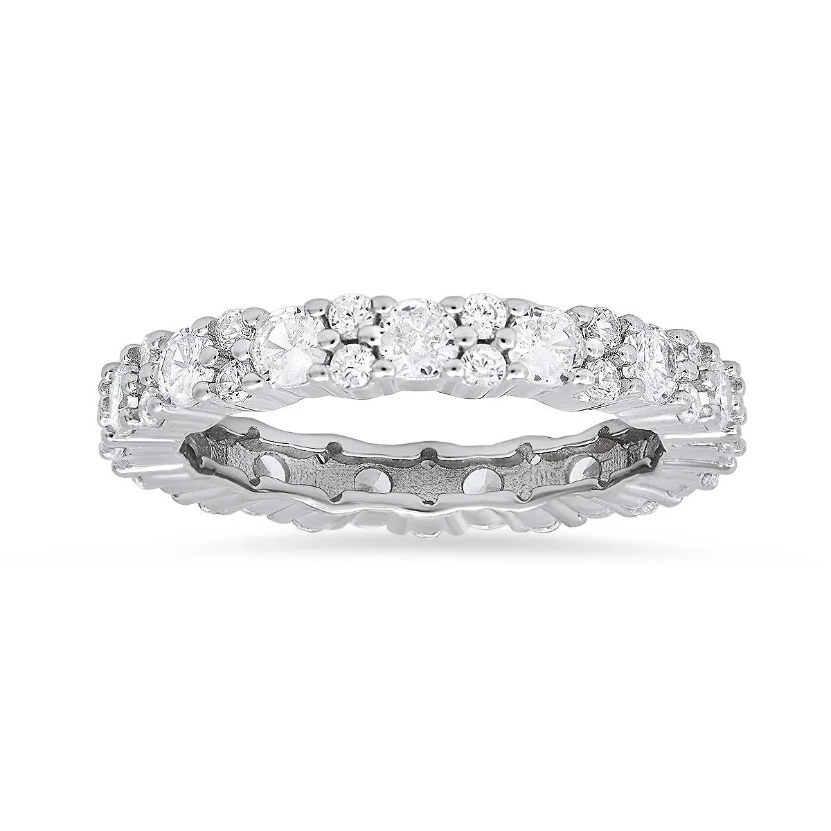 Sterling Silver CZ Eternity Band Ring sold by Ruumur