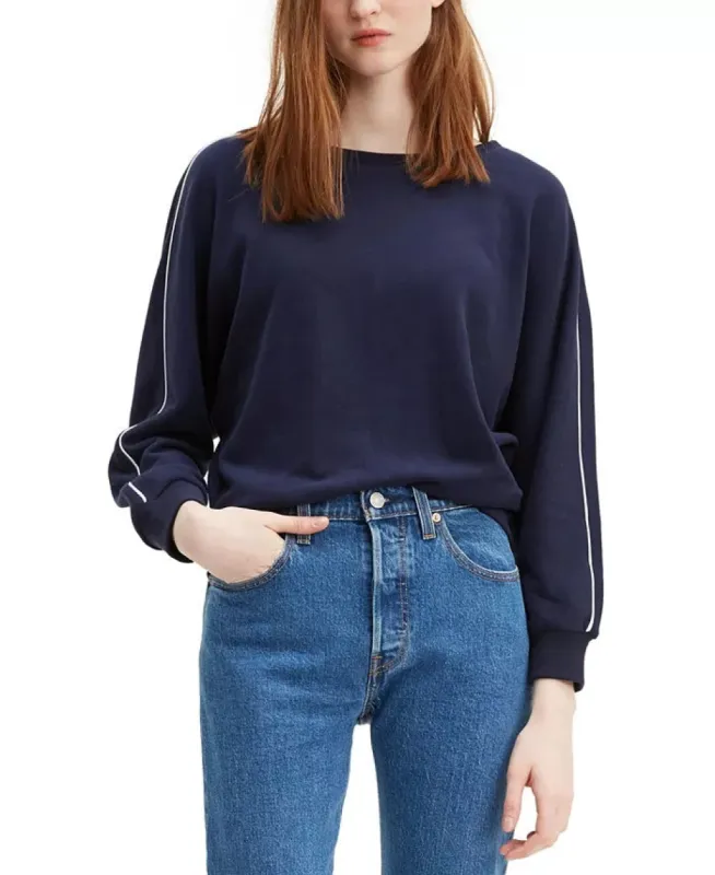 Levi's Women's Natalie Crewneck Sweatshirt Navy Size X-Small sold by Ruumur