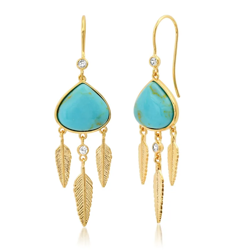 Feather Dangle Earrings sold by Ruumur