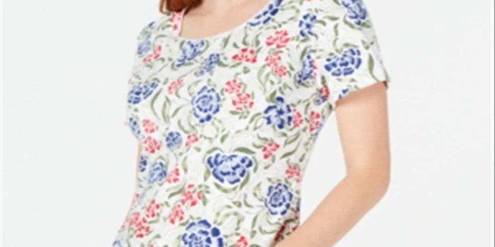 Karen Scott Women's Printed T-Shirt White Size Small sold by Ruumur product image thumbnail 3