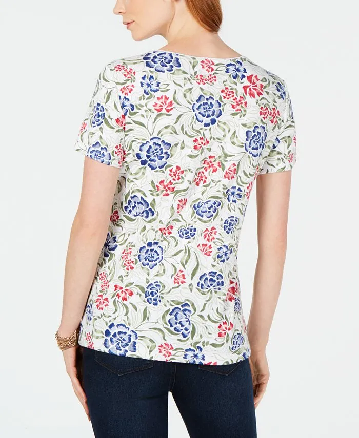 Karen Scott Women's Printed T-Shirt White Size Small sold by Ruumur product image thumbnail 2
