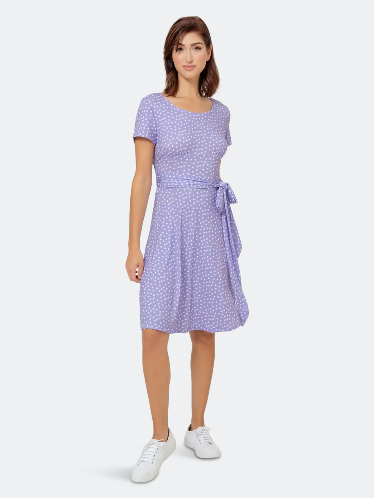 Leota Women's Brittany Tie Waist Dress Purple Size Small sold by Ruumur
