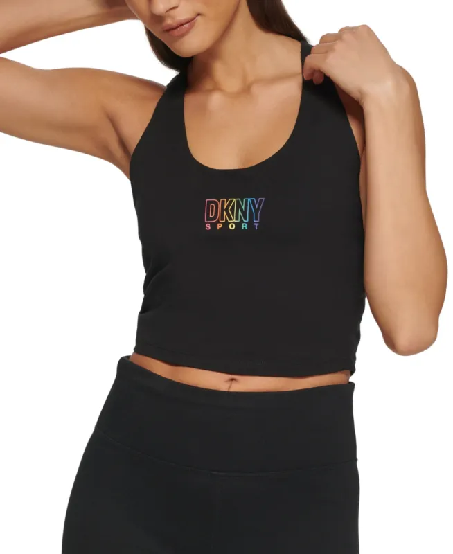 DKNY Women's Pride Logo Racerback Tank Top Black Size Large sold by Ruumur